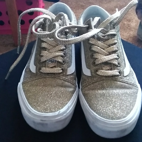 vans old skool glitter gold